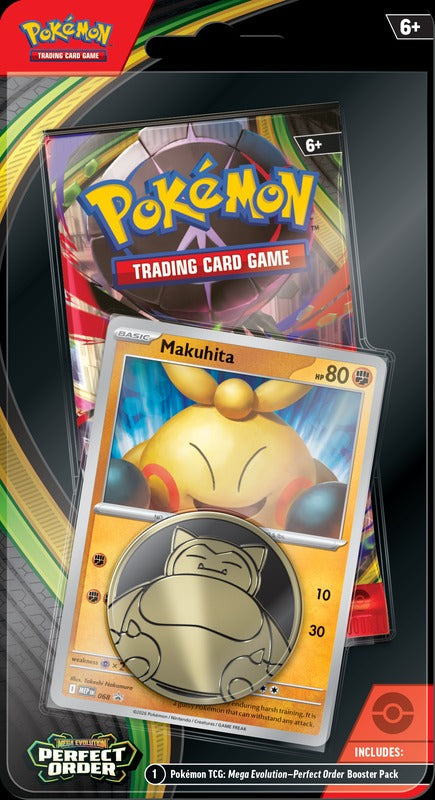 Pokémon Mega Evolution Perfect Order Booster Packs Makuhita Promo Card & Coin
