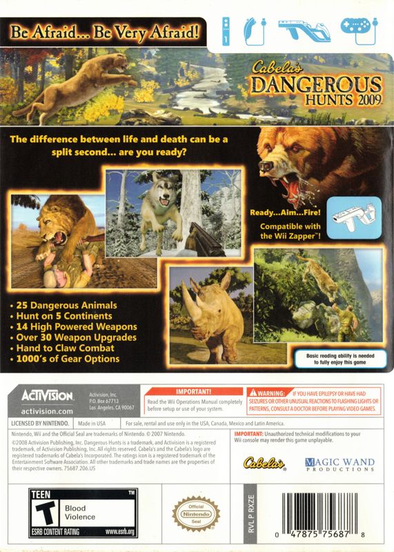 Cabela's Dangerous Hunts 2009 Wii