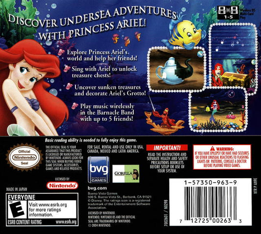 The Little Mermaid Ariel's Undersea Adventure Nintendo DS