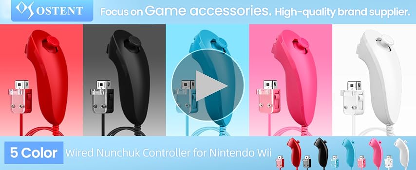 Nintendo Wii Nunchuk Controller - Wired Black