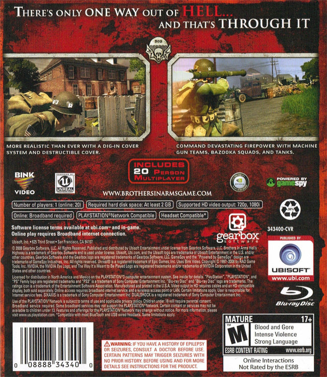 Brothers in Arms Hell's Highway - PlayStation 3