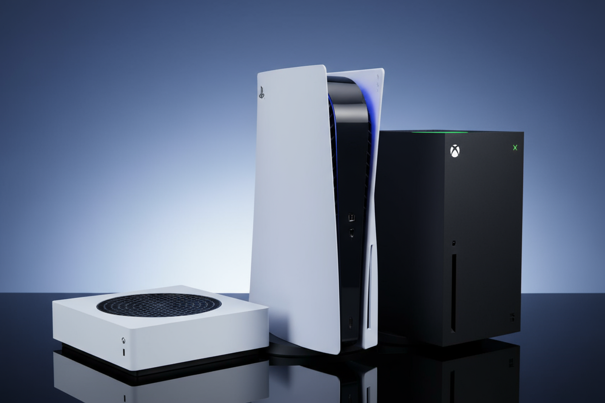 An image with ps5 xbox series S and X console