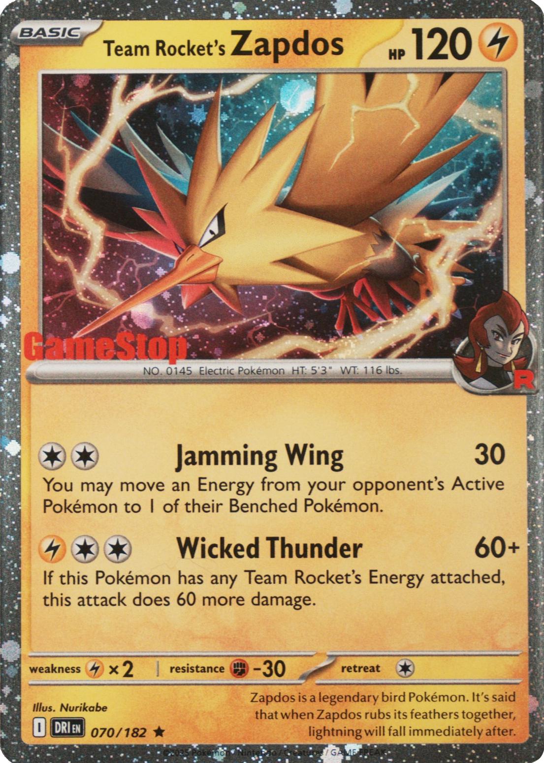 Team Rocket's Zapdos (Gamestop Exclusive)