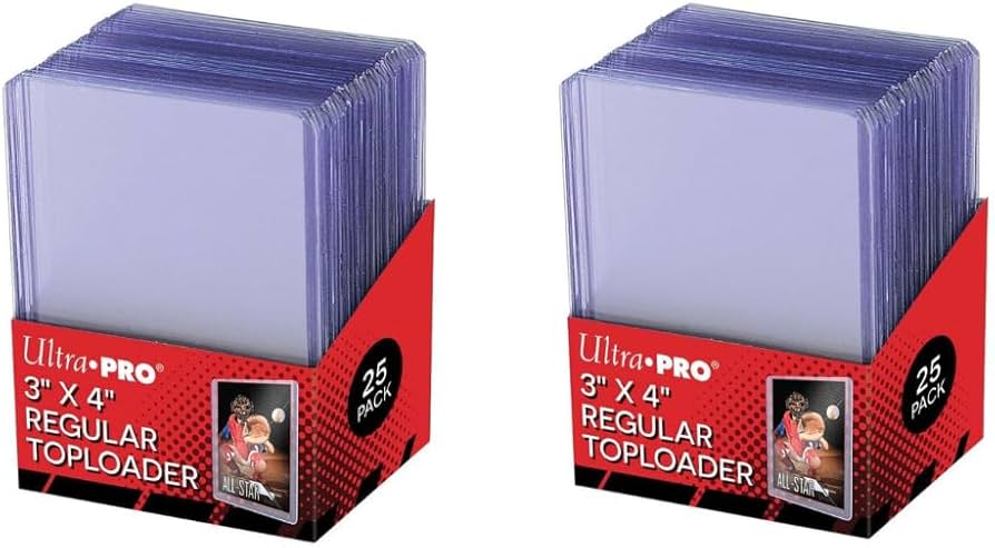 Ultra Pro 3x4 Clear Card Sleeve Toploaders, 25-Count