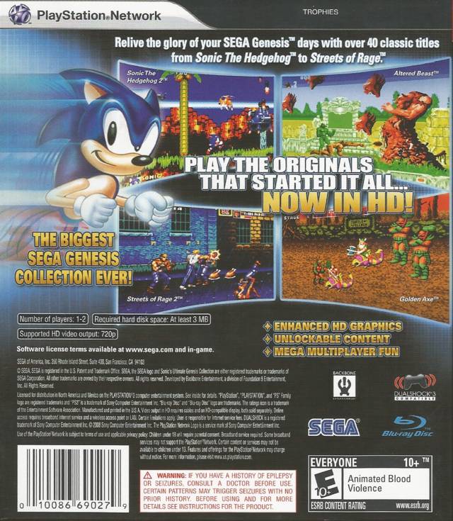 SEGA Sonic's Ultimate Genesis Collection for Playstation 3