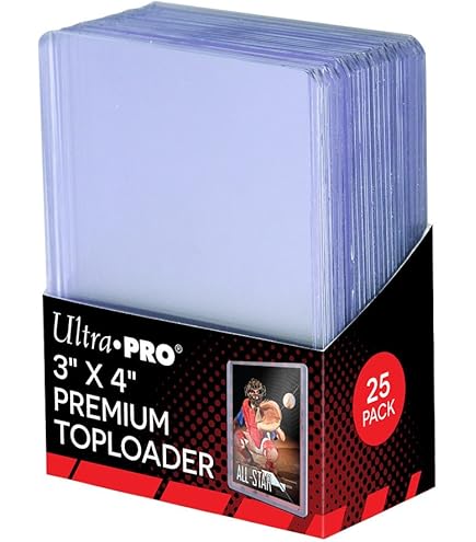 Ultra Pro 3x4 Clear Card Sleeve Toploaders, 25-Count