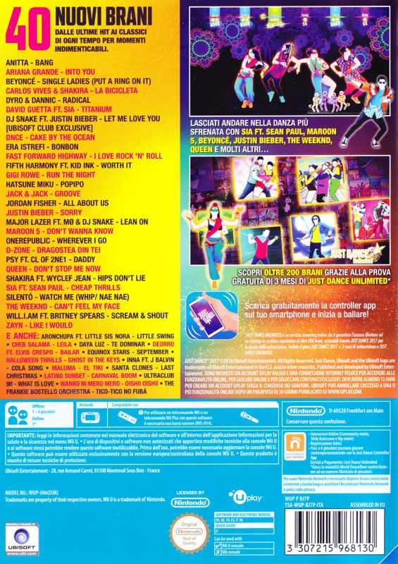 Just Dance 2017 for Wii