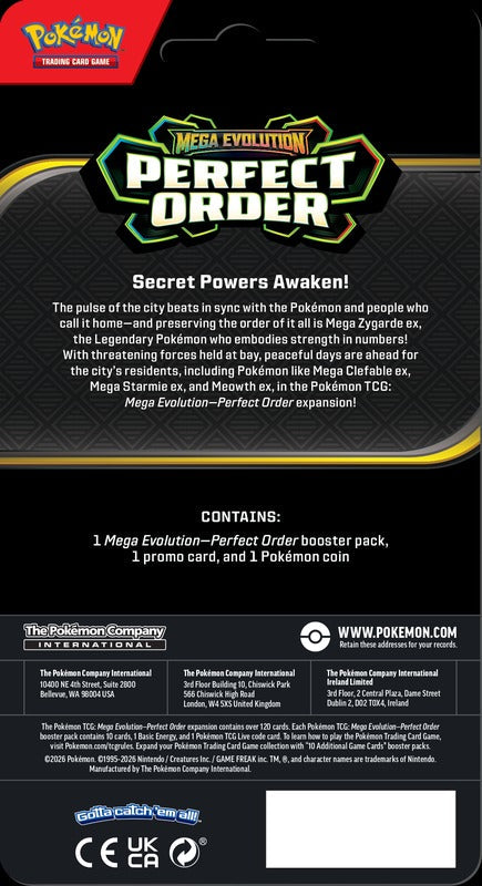 Pokémon Mega Evolution Perfect Order Booster Packs Makuhita Promo Card & Coin